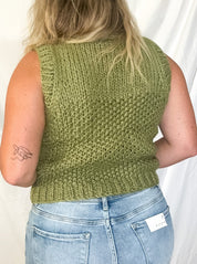 Mahana sleeveless sweater top, green