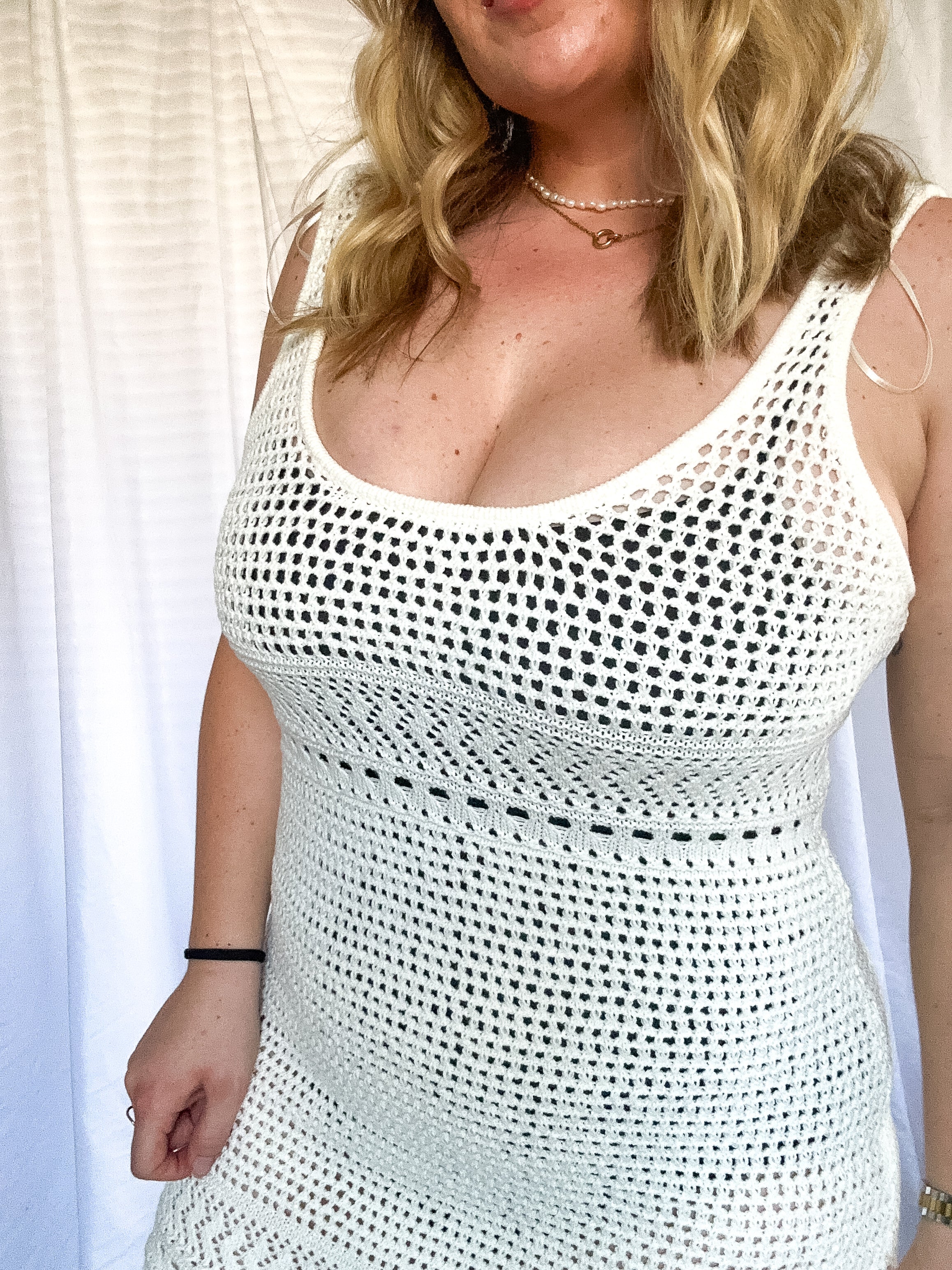 Mariposa Crochet Dress, cream