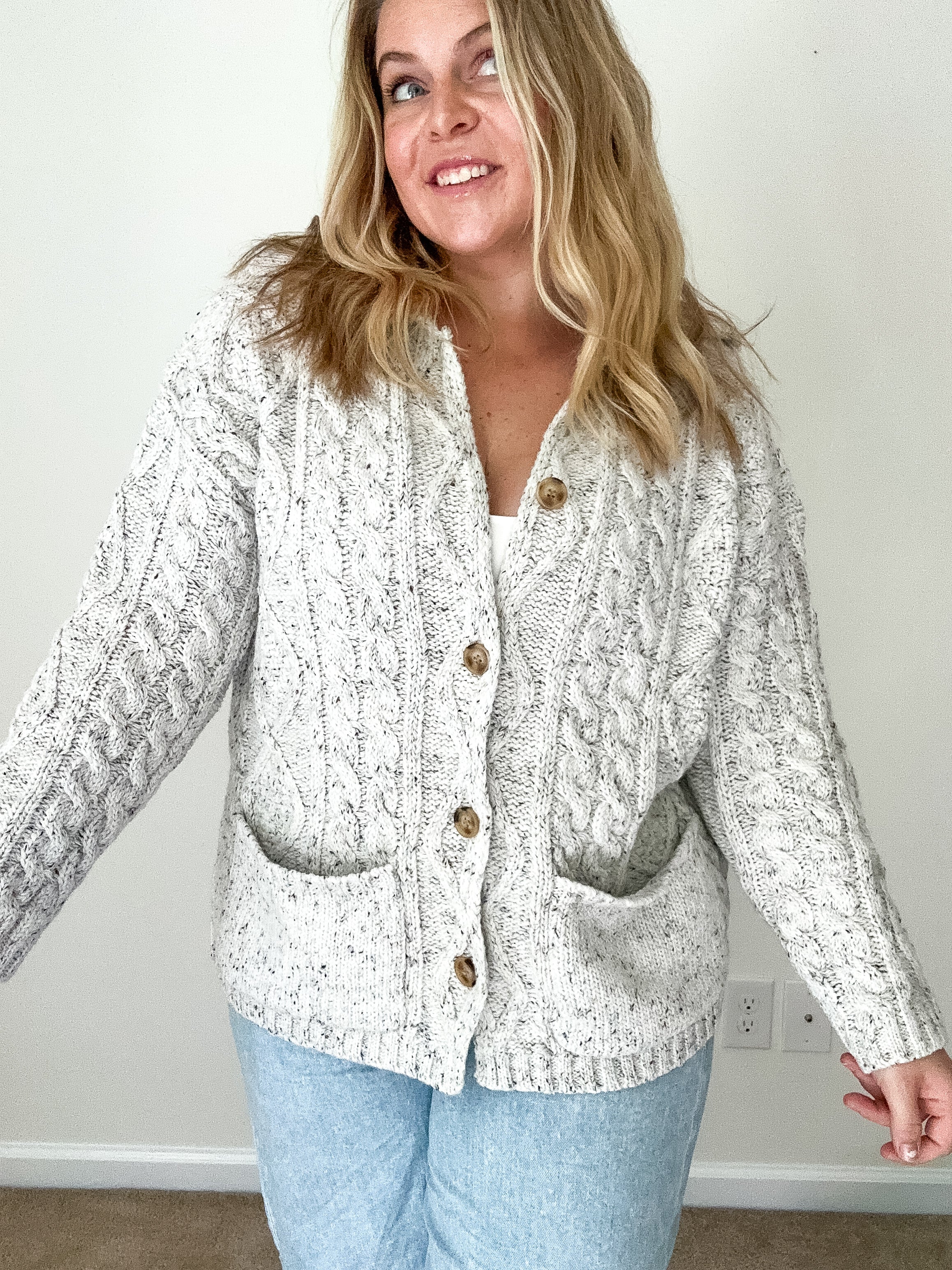 Harbor oversized Cardigan, heather grey