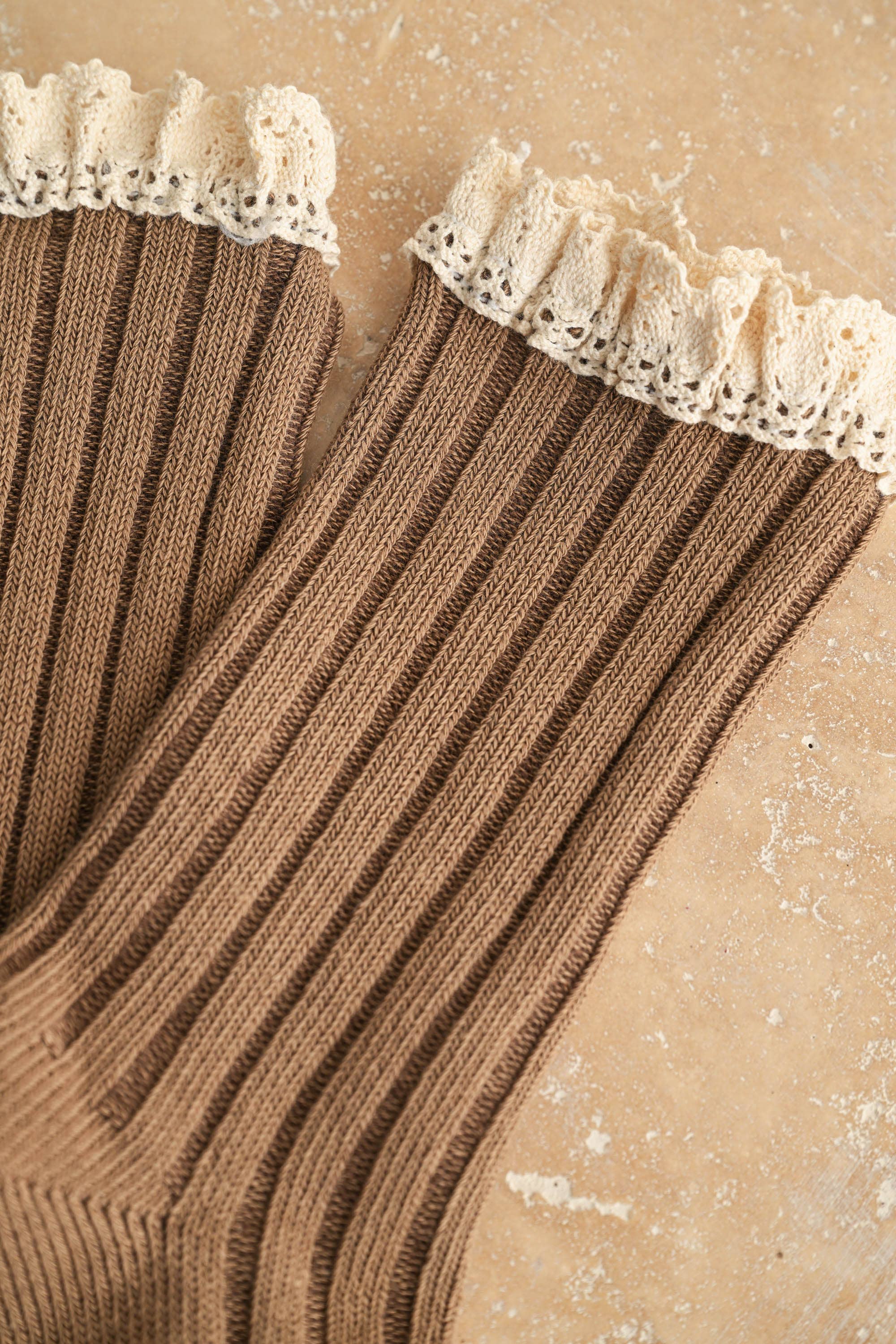 Salt & Thread crochet trim socks