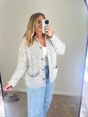 Harbor oversized Cardigan, heather grey