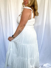Faye Tiered Maxi Dress, white