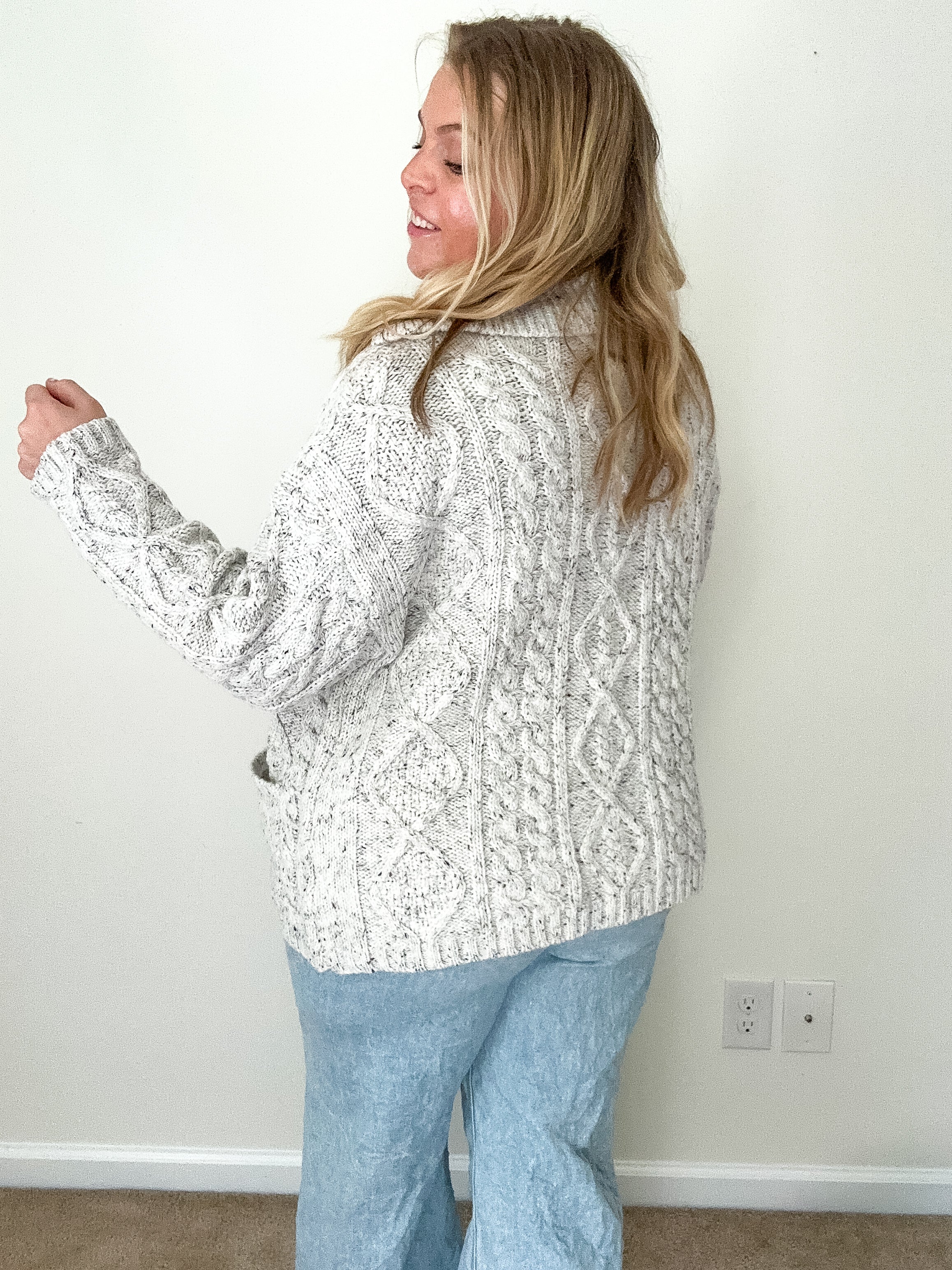 Harbor oversized Cardigan, heather grey