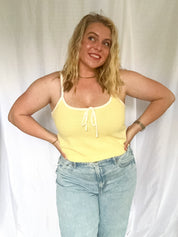 Buttercream Dreams Sweater Cami Top, yellow