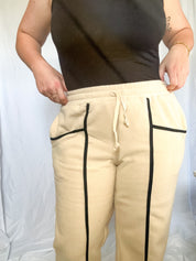 Katy fleece lounge pants, ivory