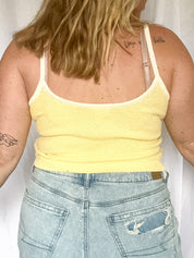 Buttercream Dreams Sweater Cami Top, yellow
