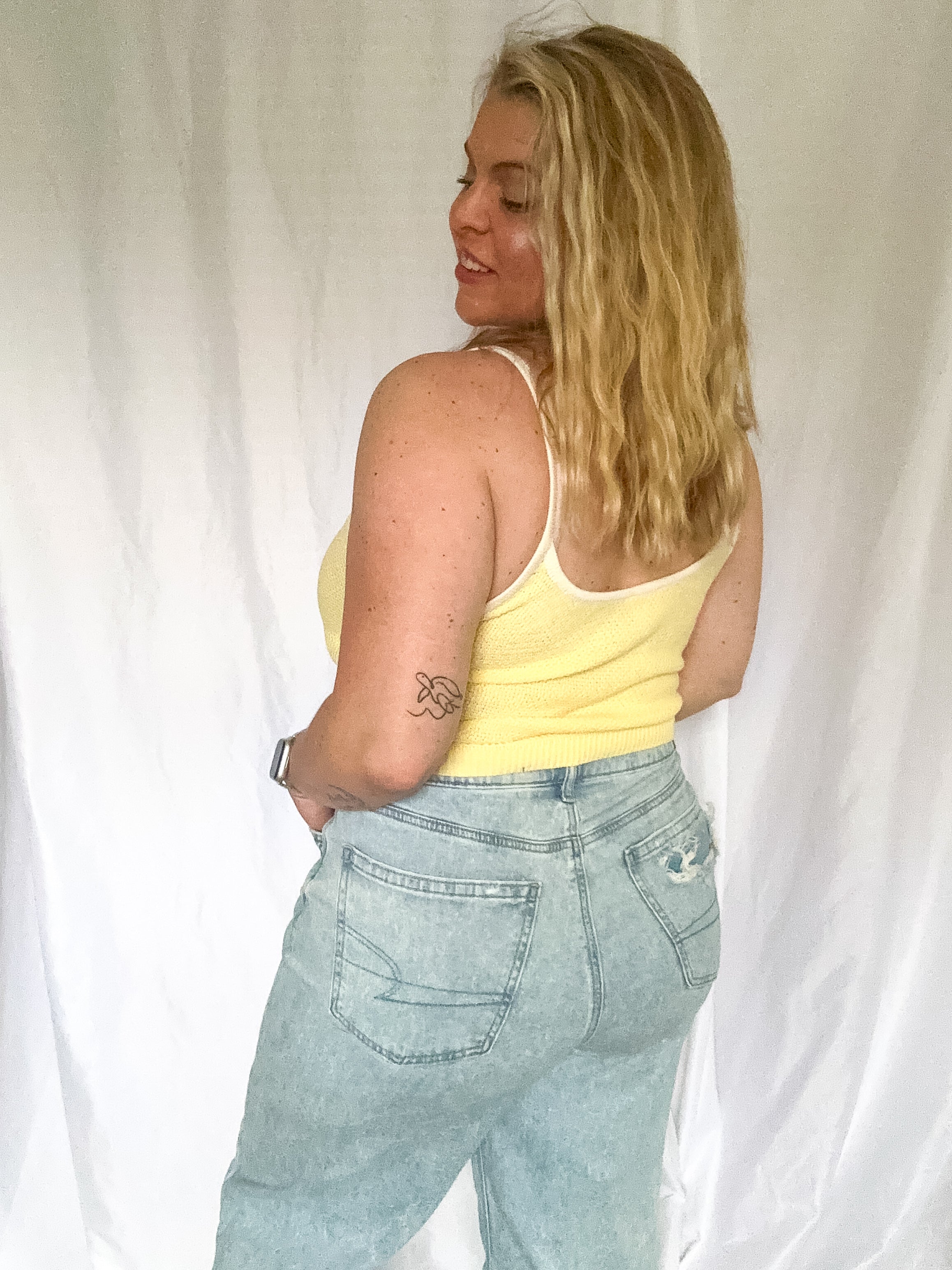 Buttercream Dreams Sweater Cami Top, yellow