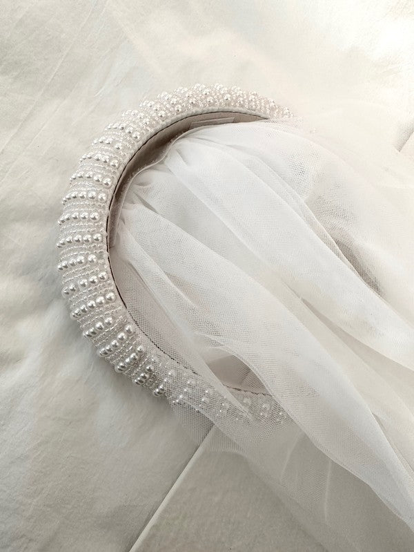 Pearl Headband with detachable veil
