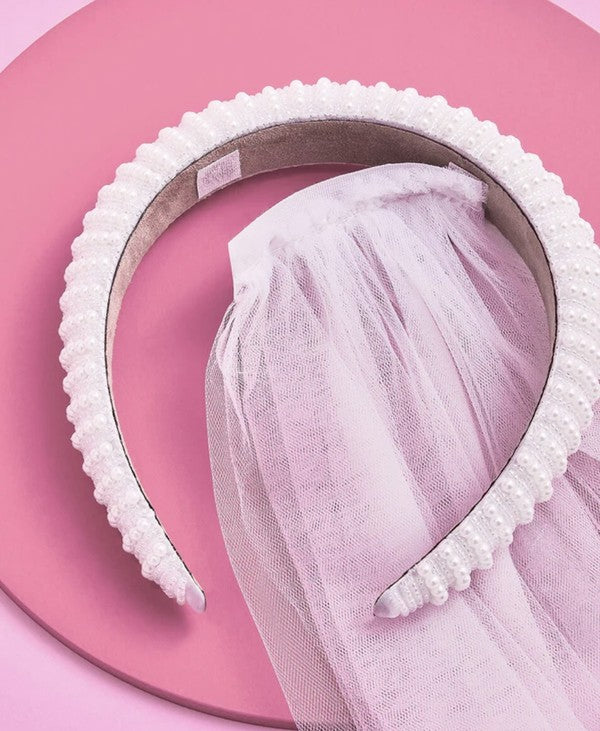 Pearl Headband with detachable veil – Wavy Boutique display picture 1