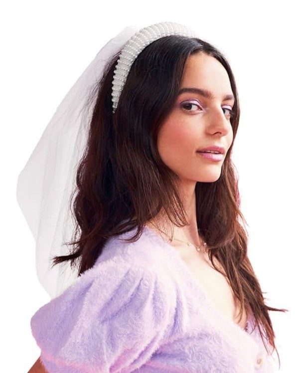 Pearl Headband with detachable veil