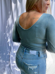 Coast 2 Coast long sleeve bodysuit, blue