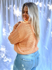Sunset Blvd mixed pattern sweater, orange