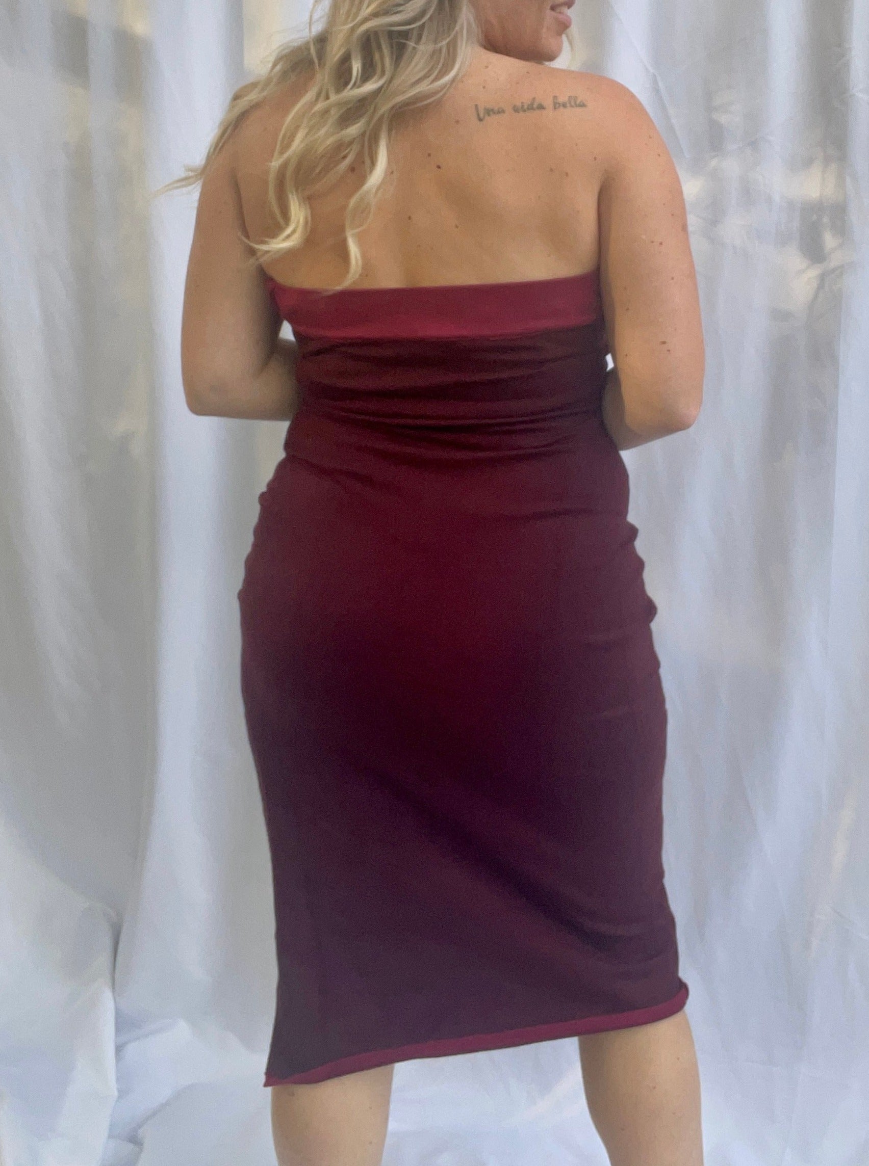 Sweet Revenge knit midi dress, plum