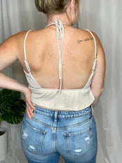 Juno Halter crop top, nude