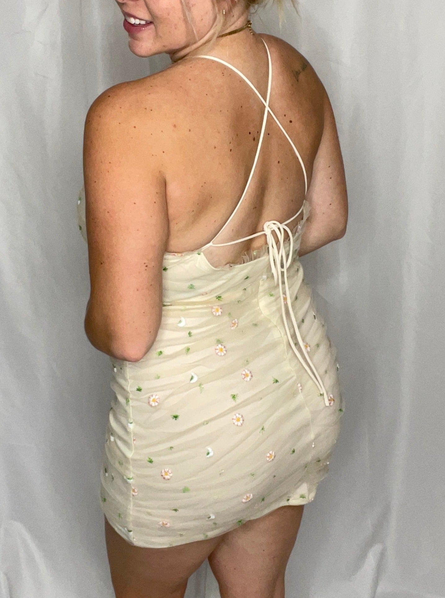 Spring Dream Floral dress, ivory