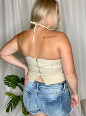 Good 4 U keyhole top, taupe