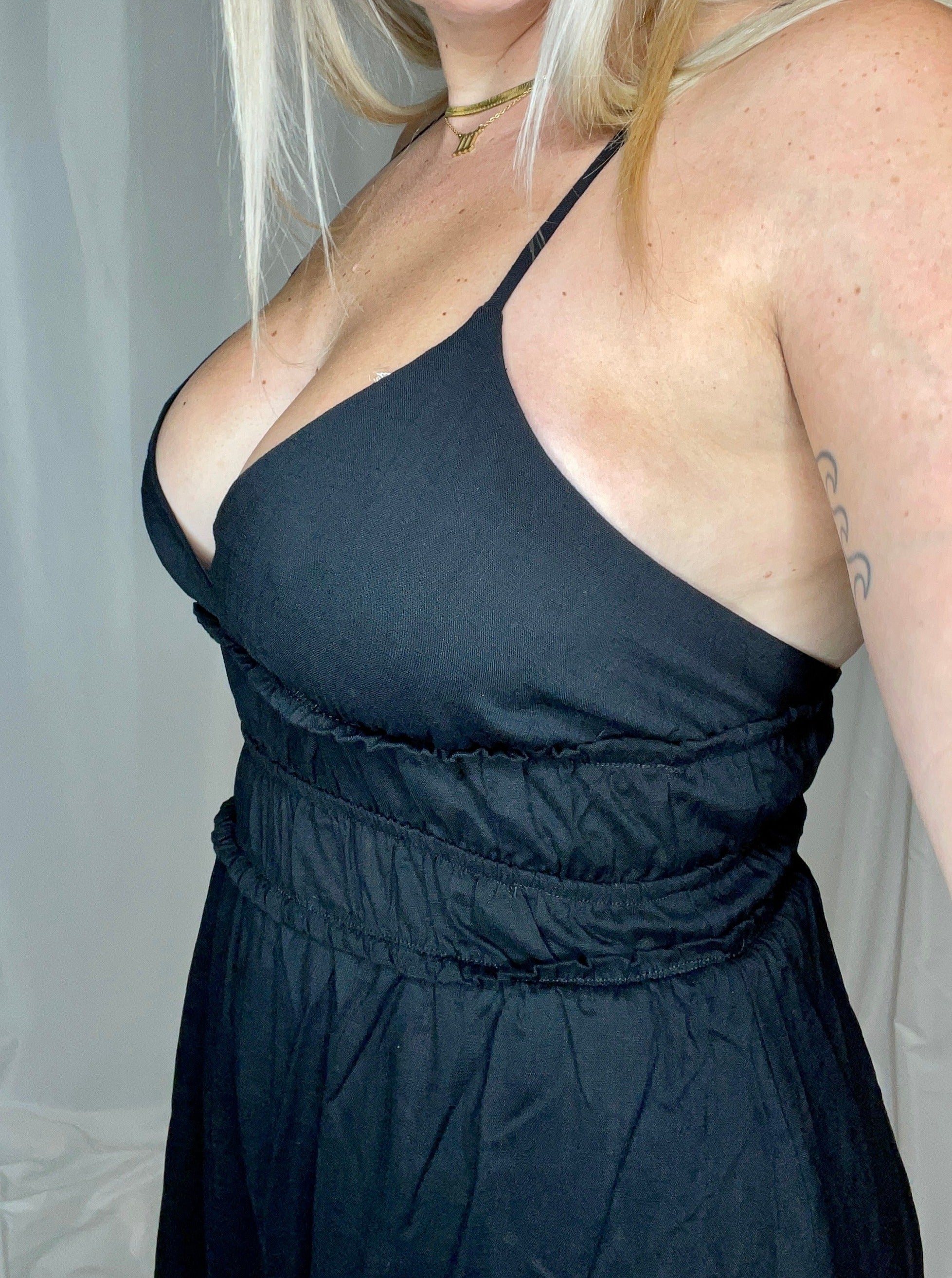Harley elastic waist dress, black