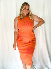 Sunkissed Knit midi dress, orange
