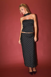 Dreamy Dot mid rise maxi skirt