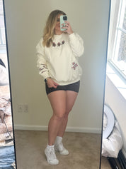 Gingerbread Lane embroidered sweatshirt, ivory