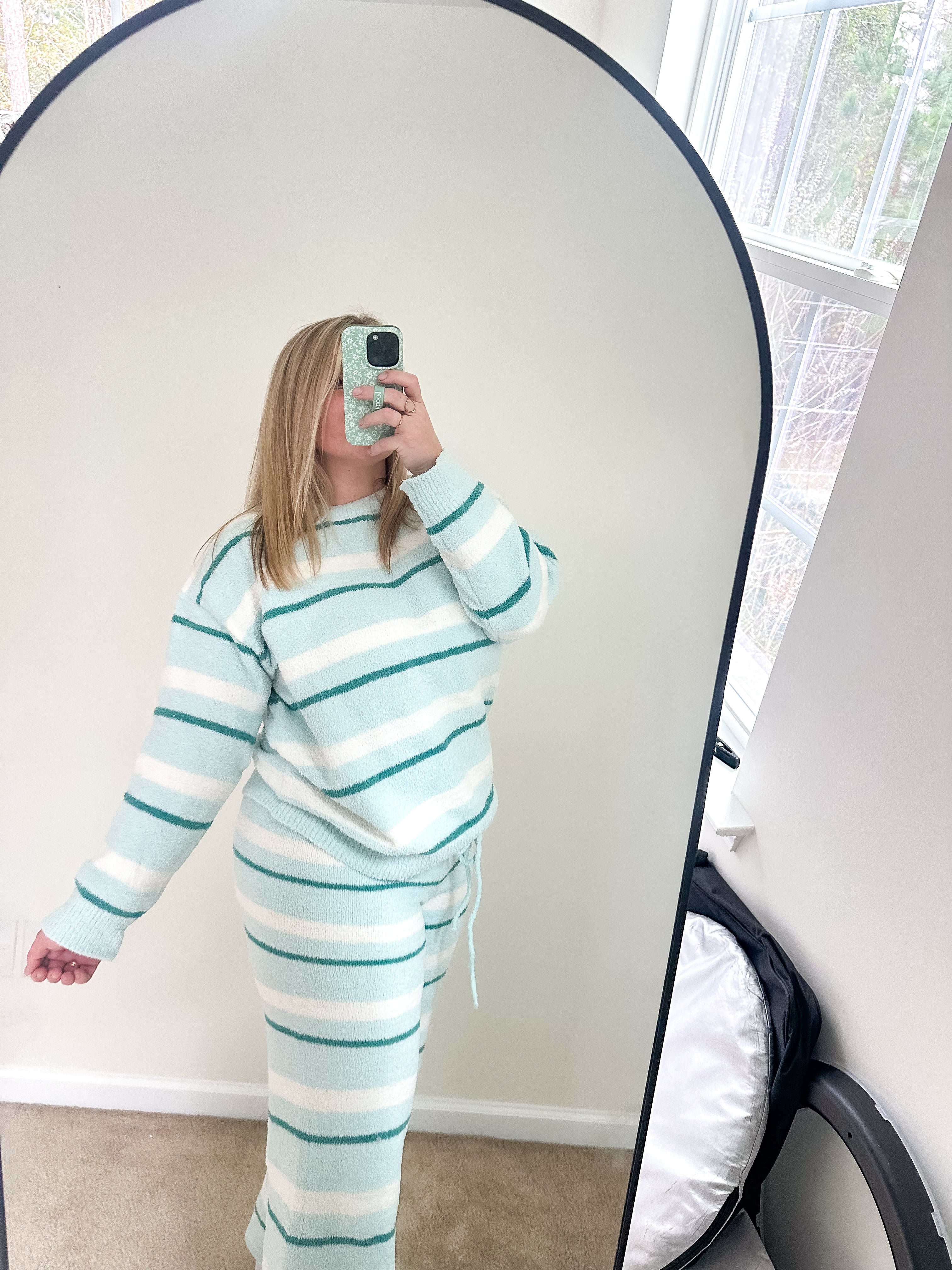 Sunday Morning Stripe Sweater Top, Mint