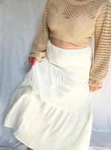 Serenity tiered maxi skirt, white