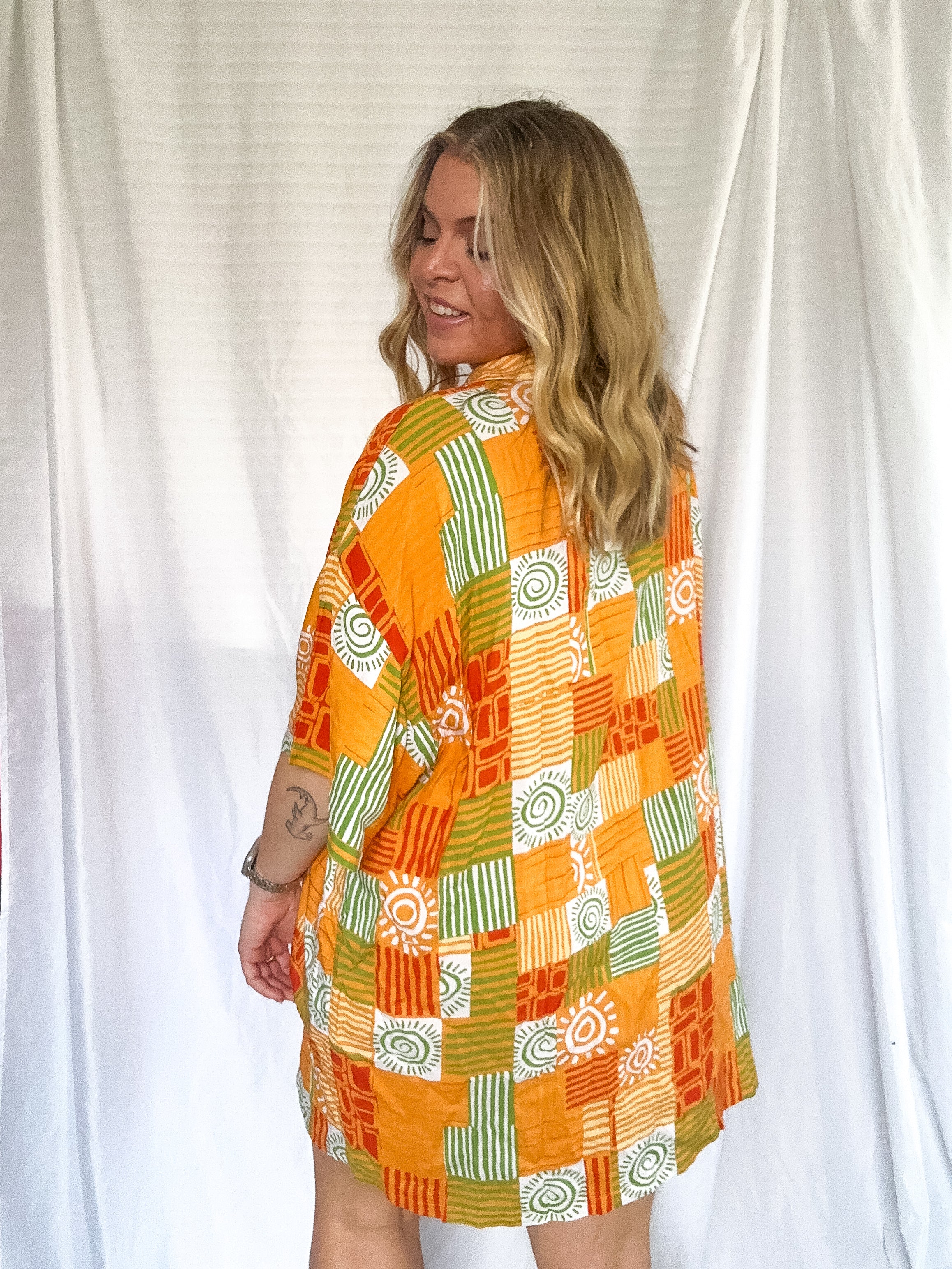 Calypso oversized dress, orange