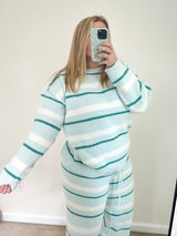 Sunday Morning Stripe Sweater Top, Mint