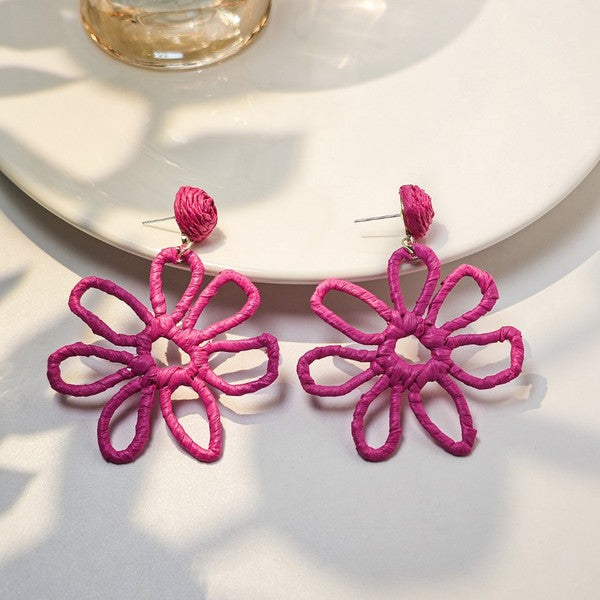 Woven Flower Stud Earrings