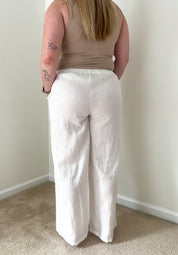Breezy Linen Wide-leg Pant, white