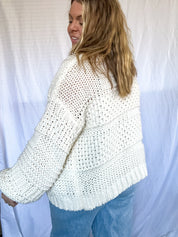 Mellow Oversized Sweater Cardigan, cream