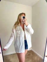 Bayside Cotton Button-Down Shirt, White