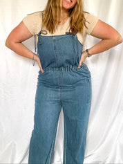 Noah denim overalls, medium wash