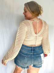 Malia crochet top, natural