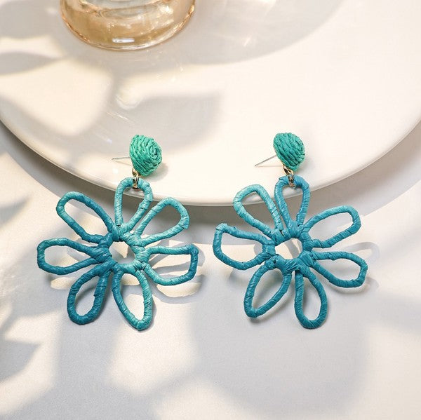 Woven Flower Stud Earrings