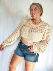 Malia crochet top, natural