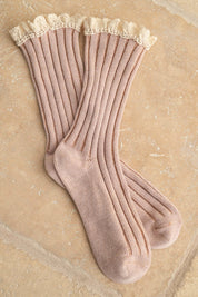 Salt & Thread crochet trim socks