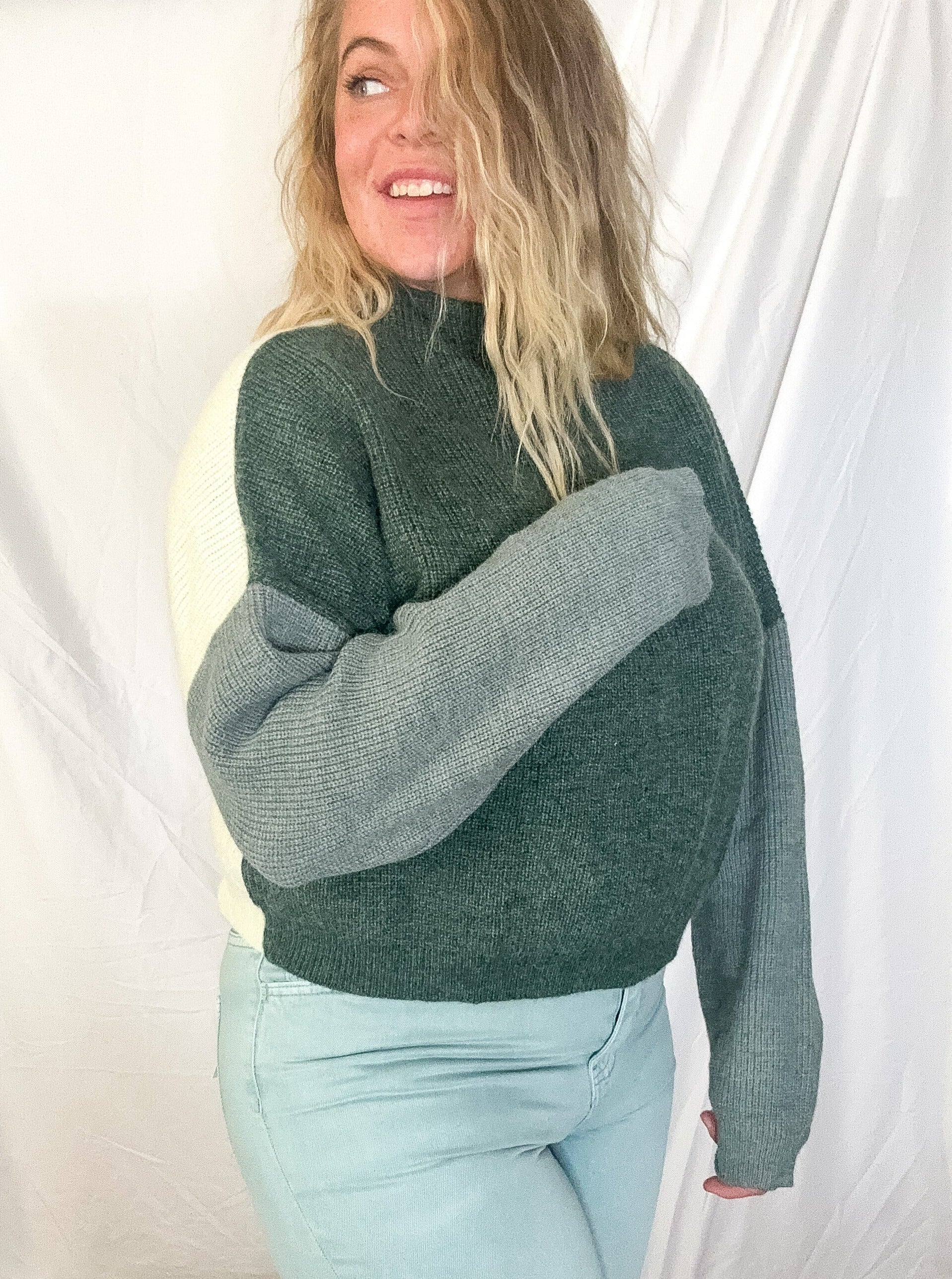 Emerald colorblock sweater