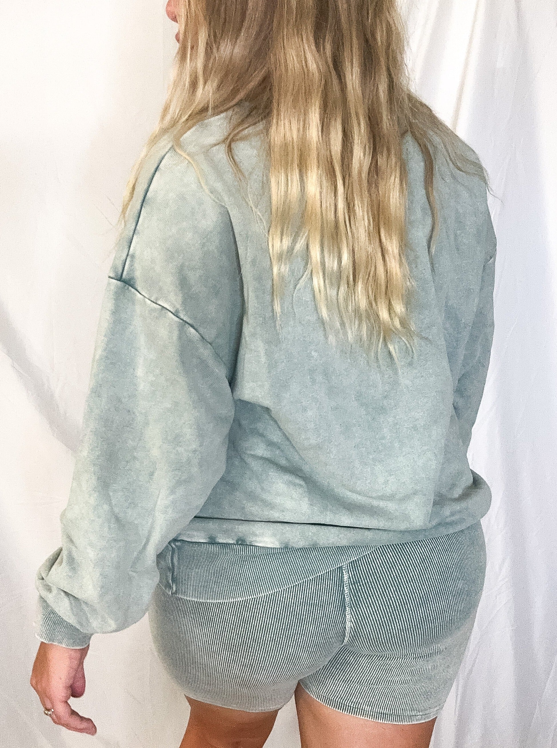 Sea Spray oversized pullover, sage