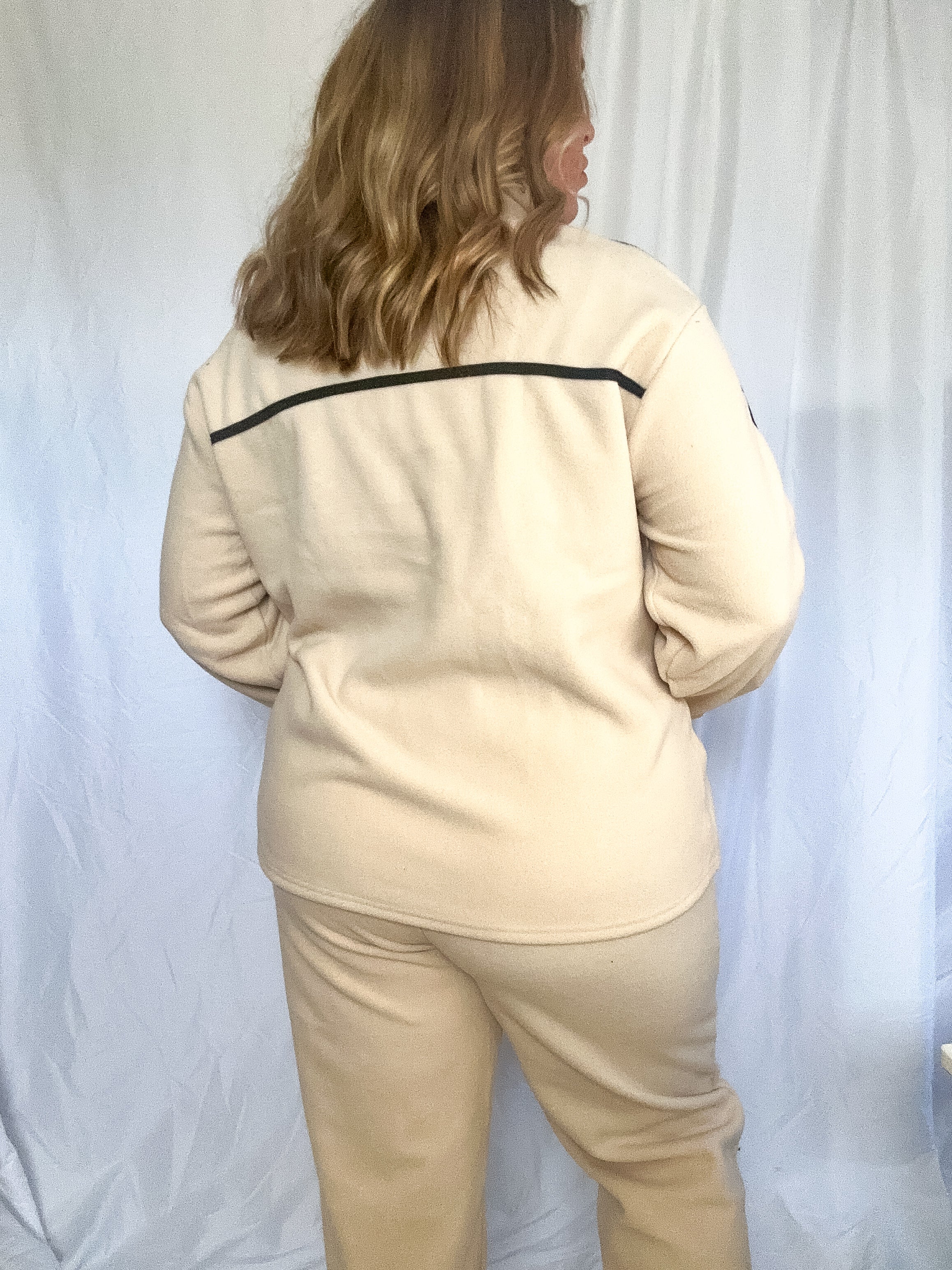 Katy long sleeve fleece zip up, ivory