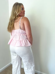 Coastal Picnic Babydoll Tiered Top, Pink