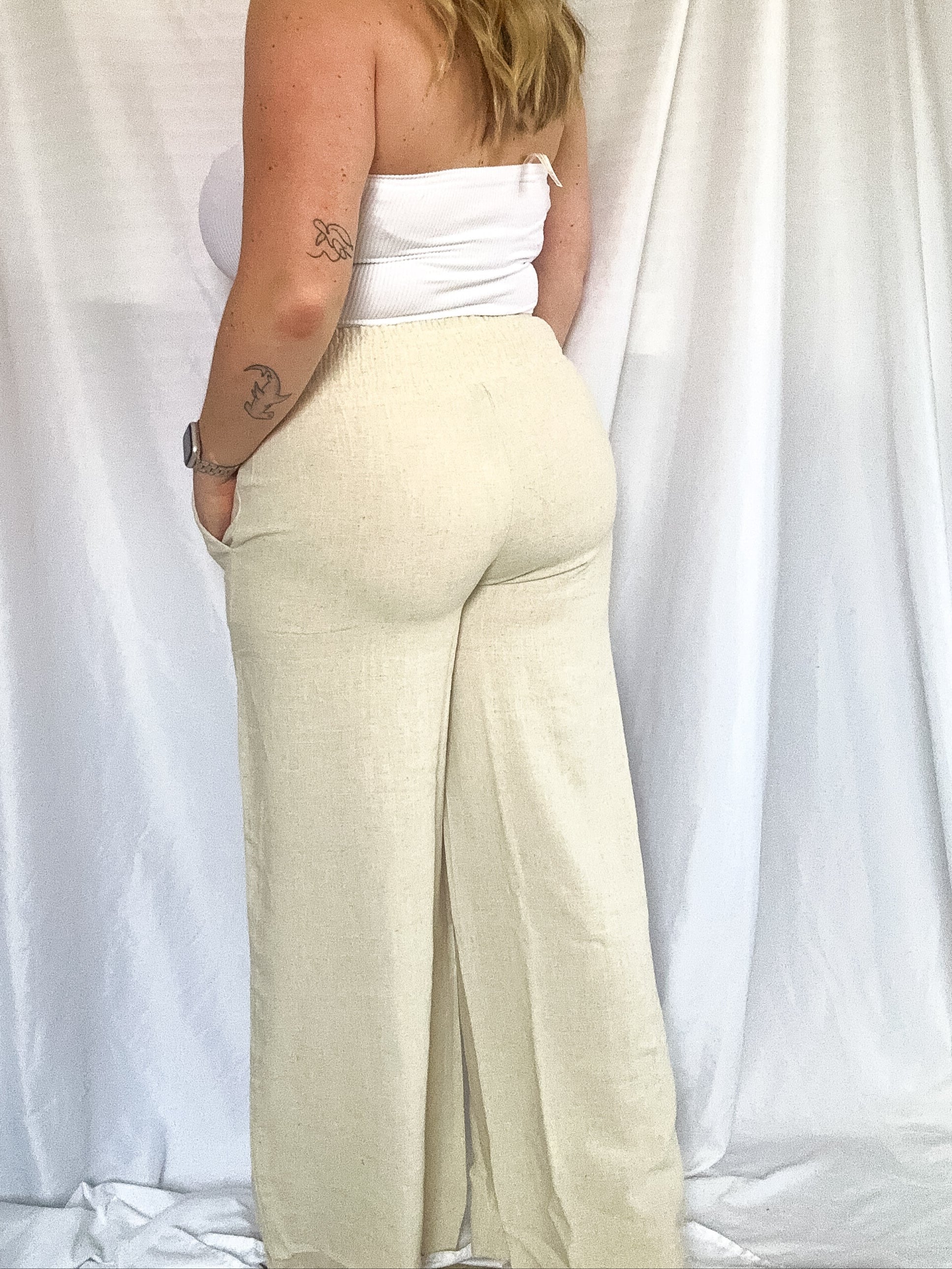 Tallulah Linen Pants, oatmeal