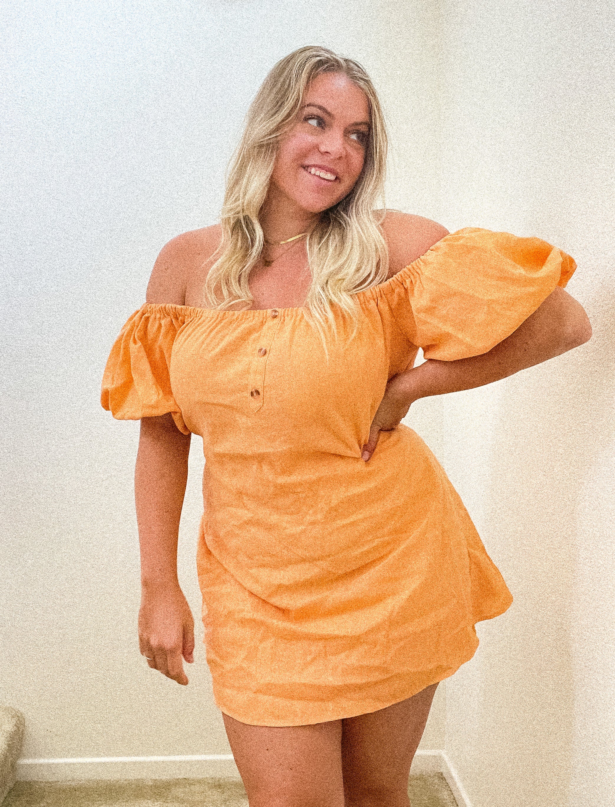 Kailua off shoulder dress, orange