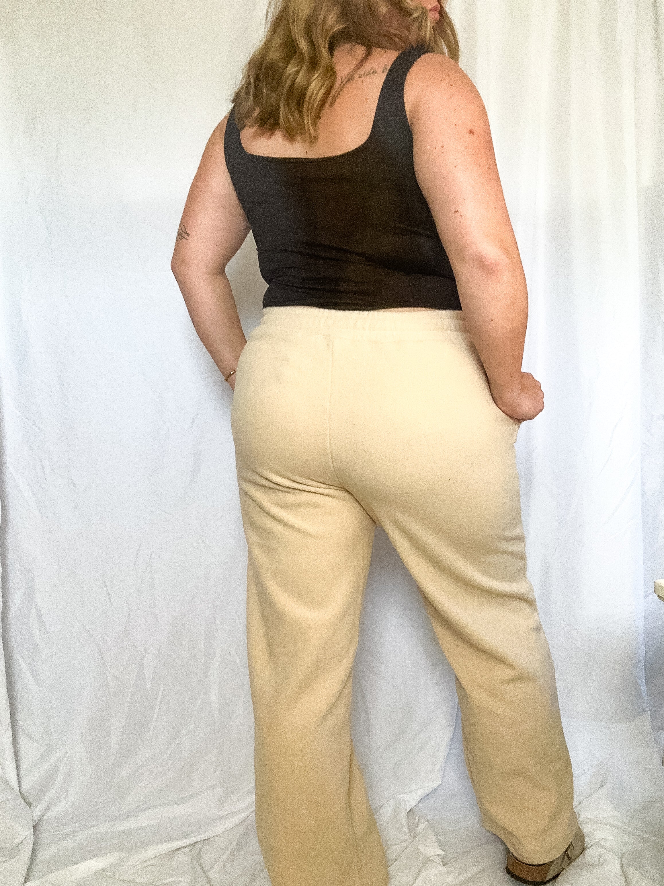 Katy fleece lounge pants, ivory