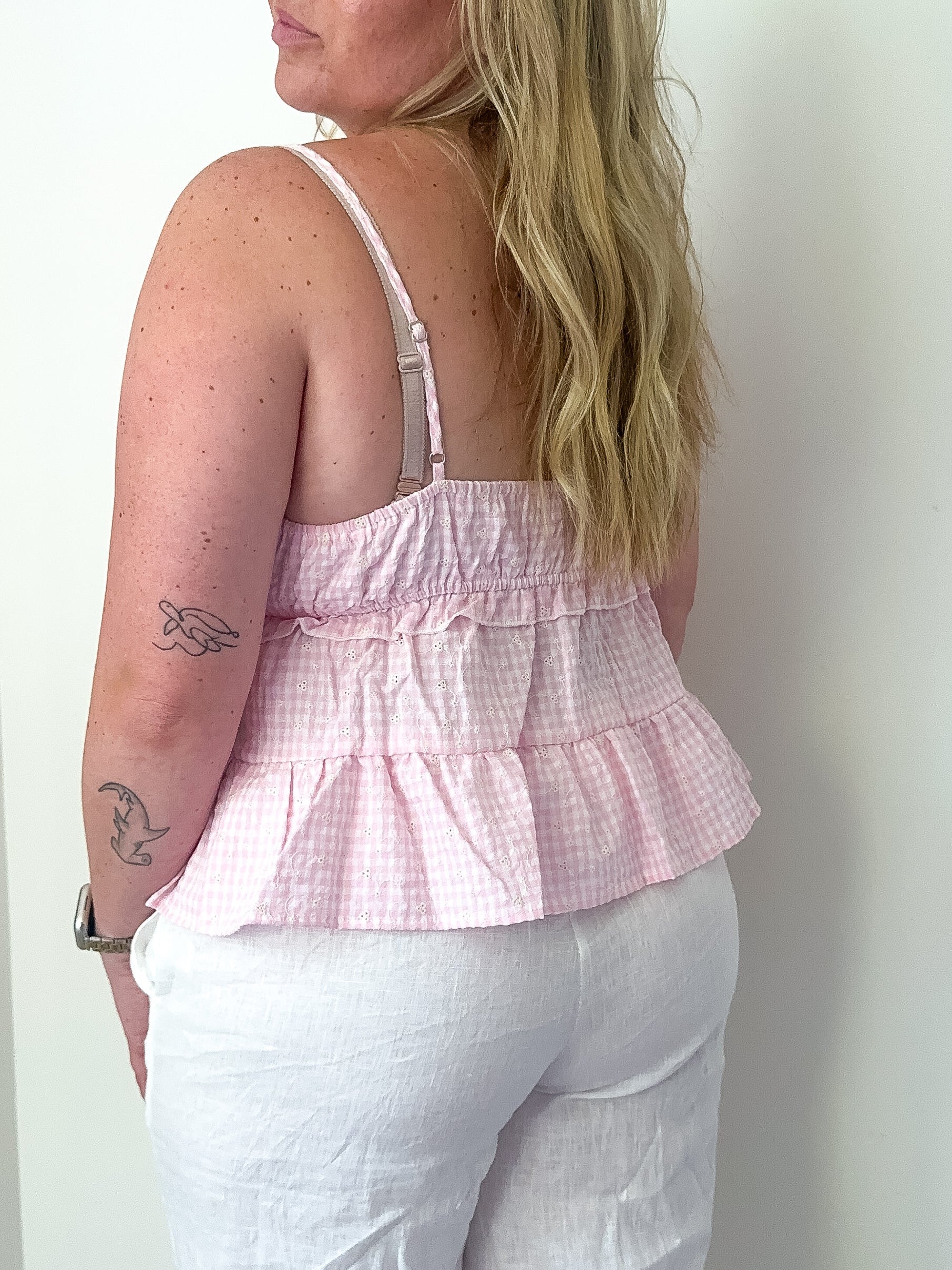 Coastal Picnic Babydoll Tiered Top, Pink