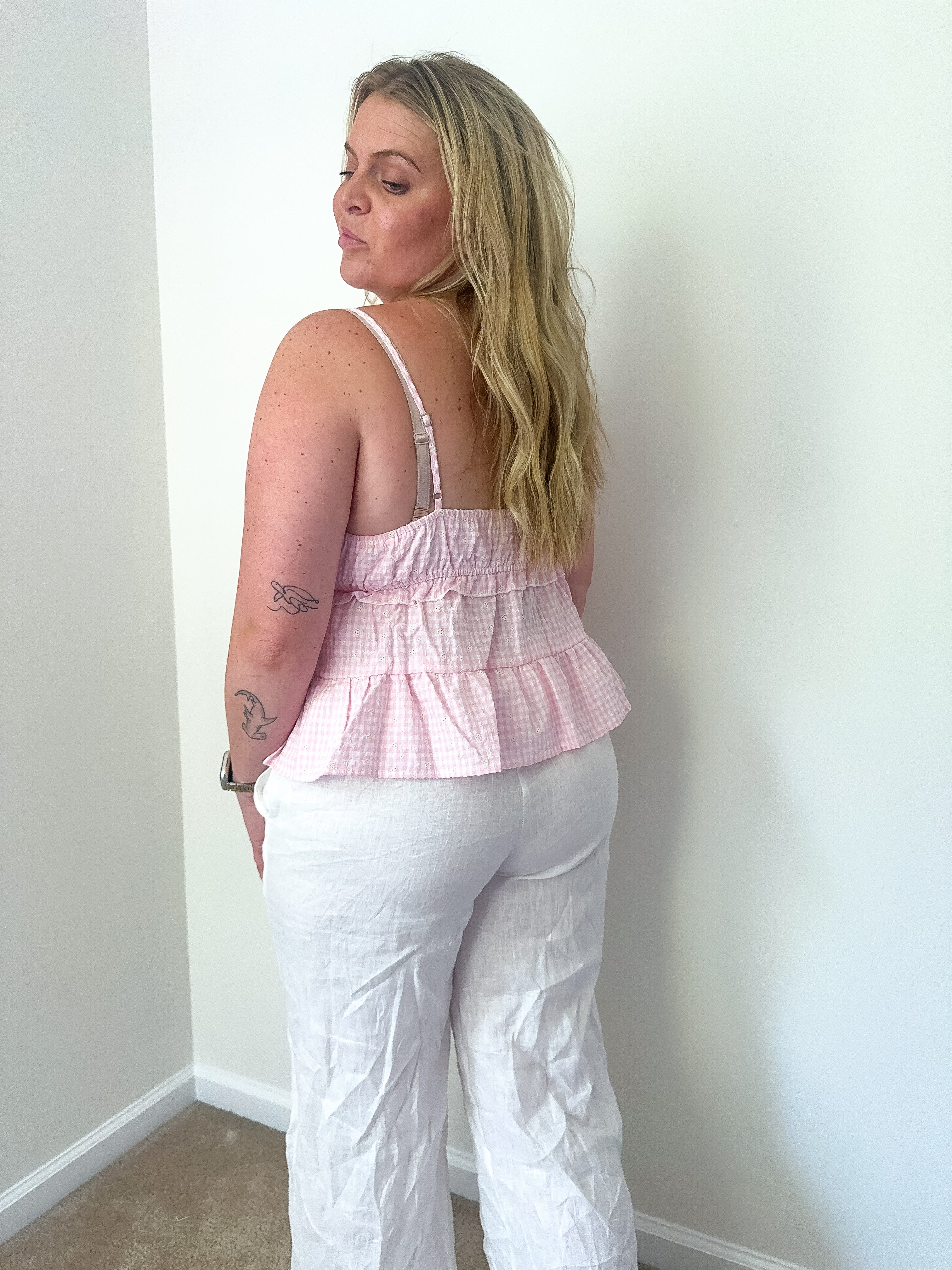 Coastal Picnic Babydoll Tiered Top, Pink