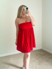 Dune Dancer Babydoll Tube Dress, red