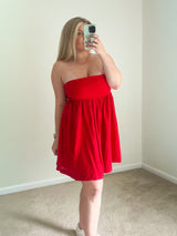 Dune Dancer Babydoll Tube Dress, red