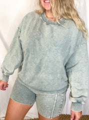 Sea Spray oversized pullover, sage