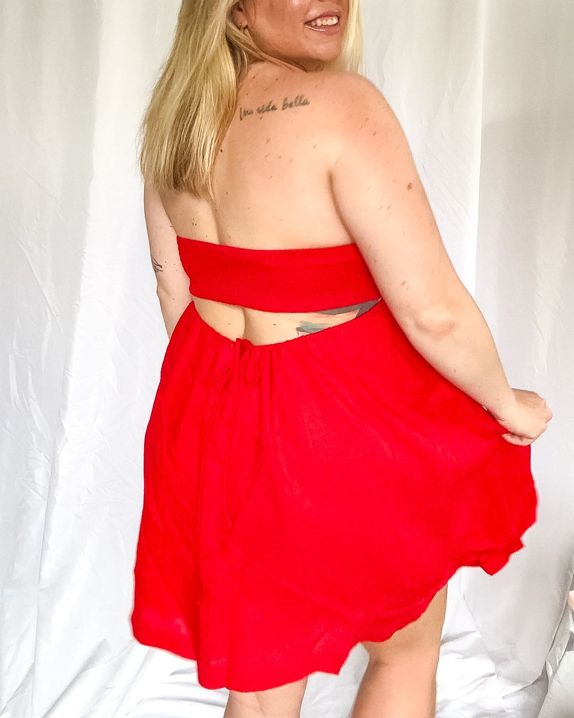 Dune Dancer Babydoll Tube Dress, red